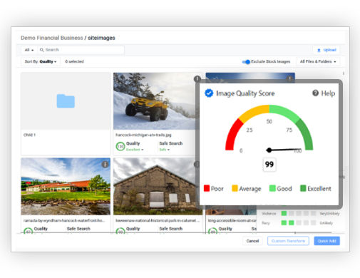 Visual search optimized assets